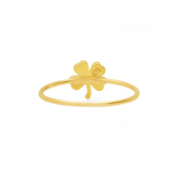 Jennifer Meyer Mini Clover Ring in 18K Yellow Gold | Fine Rings | Coveti