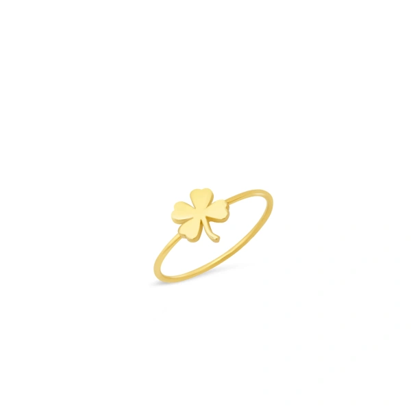 Jennifer Meyer Mini Clover Ring in 18K Yellow Gold | Fine Rings | Coveti