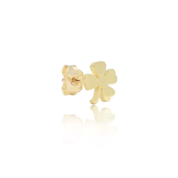Jennifer Meyer Mini Clover Studs in 18K Yellow Gold | Fine Earrings | Coveti