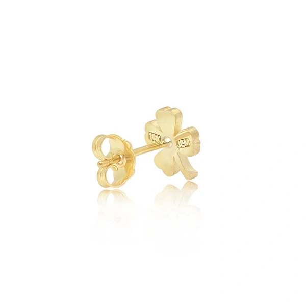 Jennifer Meyer Mini Clover Studs in 18K Yellow Gold | Fine Earrings | Coveti