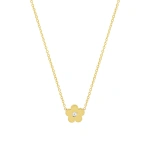 Jennifer Meyer Mini Daisy Necklace with Diamond Center in 18K Yellow Gold | Fine Necklaces | Coveti