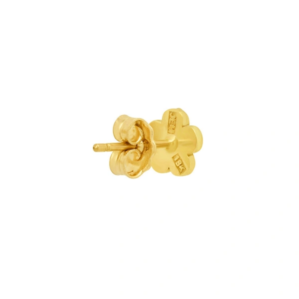 Jennifer Meyer Mini Daisy Studs with Diamond Center in 18K Yellow Gold | Fine Earrings | Coveti