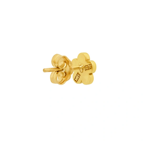Jennifer Meyer Mini Daisy Studs with Turquoise Center in 18K Yellow Gold | Fine Earrings | Coveti