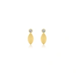 Jennifer Meyer Mini Diamond Bezel and Marquise Studs in 18K Yellow Gold | Fine Earrings | Coveti