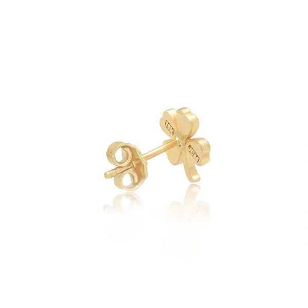 Jennifer Meyer Mini Diamond Clover Studs in 18K Yellow Gold | Fine Earrings | Coveti