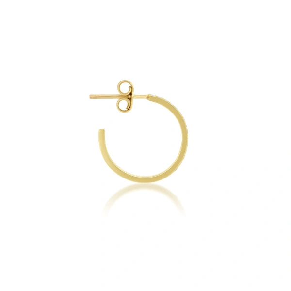 Jennifer Meyer Mini Diamond Ellen Hoops in 18K Yellow Gold | Fine Earrings | Coveti