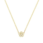 Jennifer Meyer Mini Diamond Flower Necklace in 18K Yellow Gold | Fine Necklaces | Coveti
