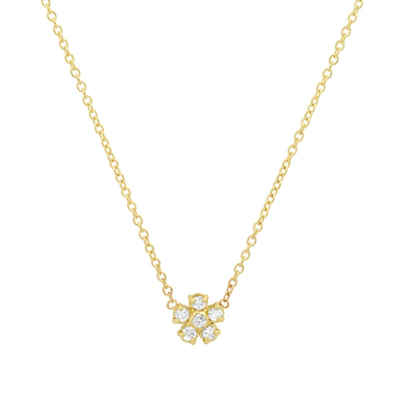 Jennifer Meyer Mini Diamond Flower Necklace in 18K Yellow Gold Jennifer Meyer Mini Diamond Flower Necklace in 18K Yellow Gold | Fine Necklaces | Coveti
