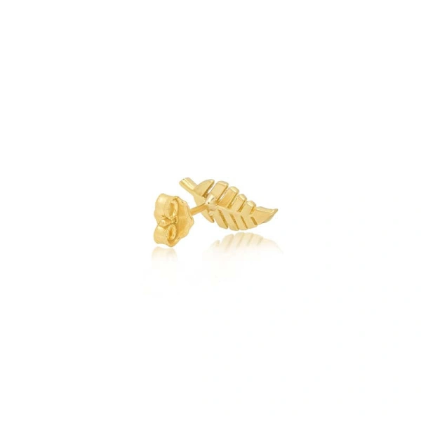 Jennifer Meyer Mini Diamond Leaf Studs in 18K Yellow Gold | Fine Earrings | Coveti