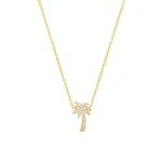 Jennifer Meyer Mini Diamond Palm Tree Necklace in 18K Yellow Gold | Fine Necklaces | Coveti