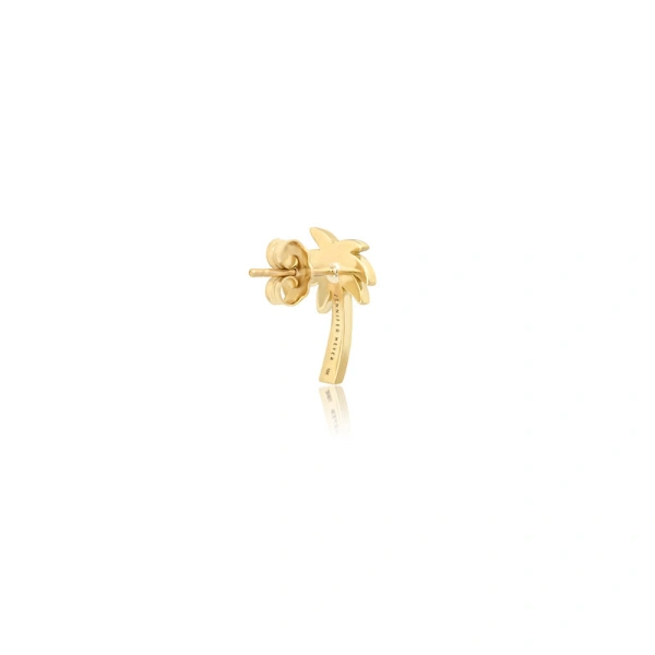 Jennifer Meyer Mini Diamond Palm Tree Studs in 18K Yellow Gold | Fine Earrings | Coveti