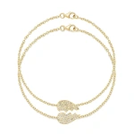 Jennifer Meyer Mini Diamond Piece of My Heart Bracelet Set in 14K Yellow Gold | Fine Bracelets | Coveti