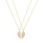 Jennifer Meyer Mini Diamond Piece of My Heart Necklace in 18K Yellow Gold | Fine Necklaces | Coveti