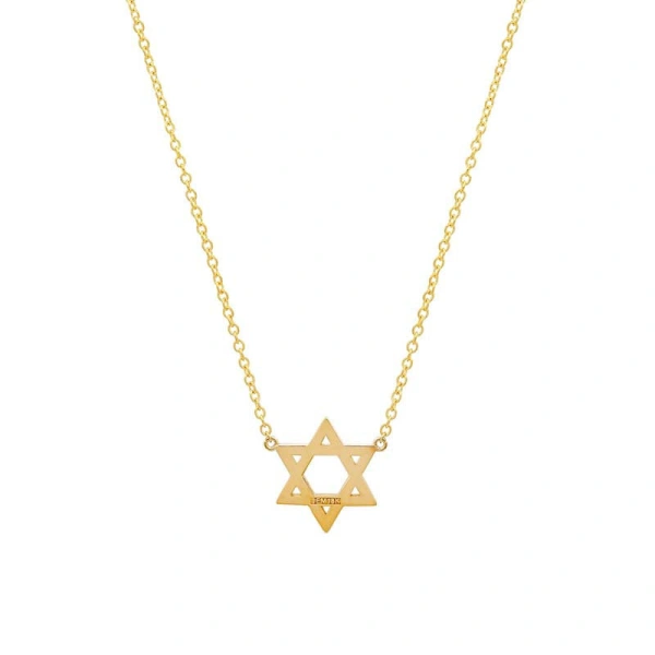 Jennifer Meyer Mini Diamond Star of David Necklace in 18K Yellow Gold | Fine Necklaces | Coveti
