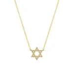 Jennifer Meyer Mini Diamond Star of David Necklace in 18K Yellow Gold | Fine Necklaces | Coveti