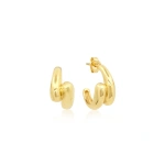 Jennifer Meyer Mini Double Dome Hoops in 18K Yellow Gold | Fine Earrings | Coveti