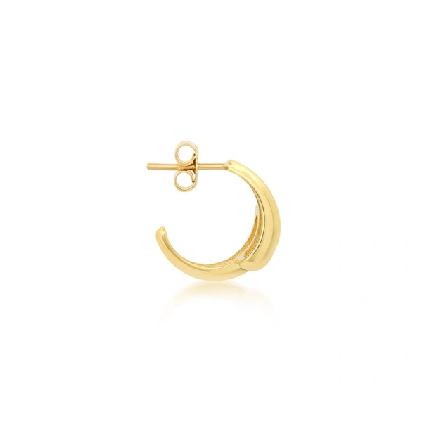 Jennifer Meyer Mini Double Dome Hoops in 18K Yellow Gold | Fine Earrings | Coveti