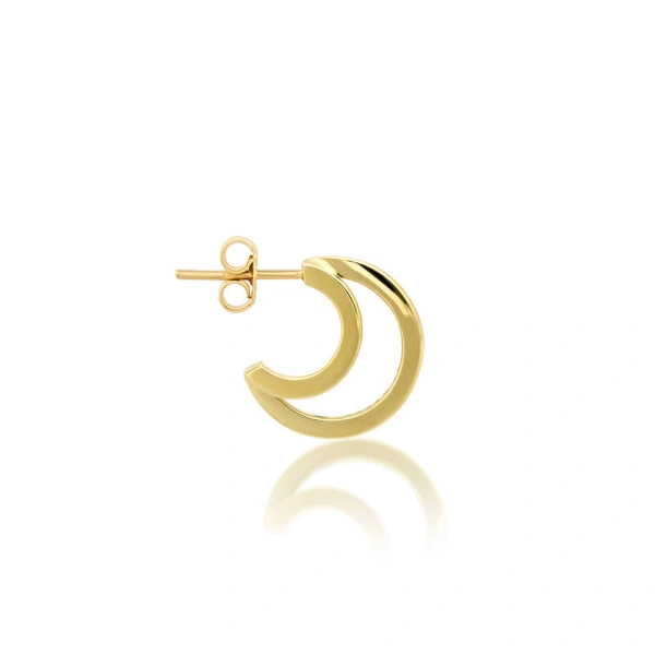 Jennifer Meyer Mini Double Hoops in 18K Yellow Gold | Fine Earrings | Coveti