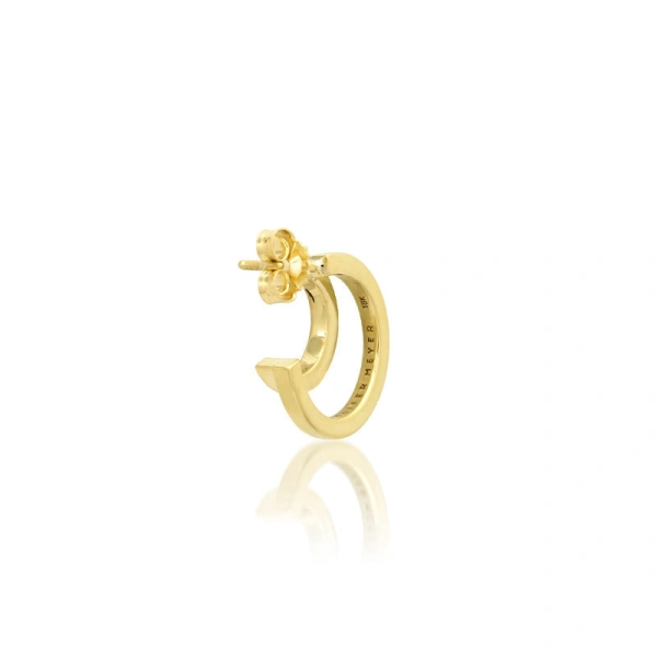 Jennifer Meyer Mini Double Hoops in 18K Yellow Gold | Fine Earrings | Coveti