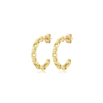 Jennifer Meyer Mini Edith Link Hoops in 18K Yellow Gold | Fine Earrings | Coveti