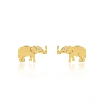 Jennifer Meyer Mini Elephant Studs in 18K Yellow Gold | Fine Earrings | Coveti