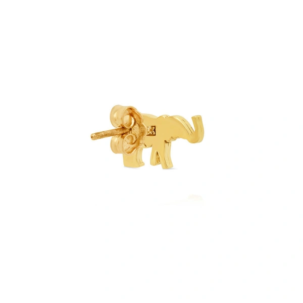 Jennifer Meyer Mini Elephant Studs in 18K Yellow Gold | Fine Earrings | Coveti