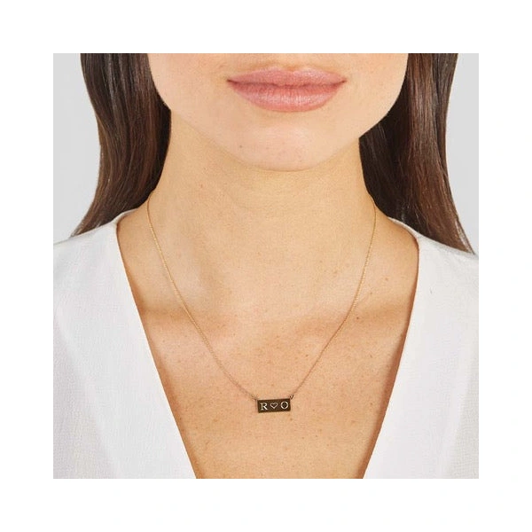 Jennifer Meyer Mini Engravable Nameplate Necklace in 18K Yellow Gold | Fine Necklaces | Coveti