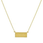 Jennifer Meyer Mini Engravable Nameplate Necklace in 18K Yellow Gold | Fine Necklaces | Coveti