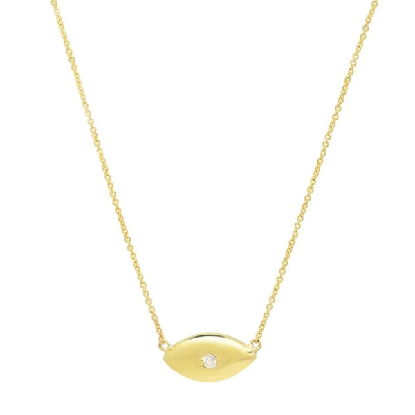 Mini Evil Eye Necklace in 18K Yellow Gold