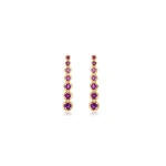 Jennifer Meyer Mini Graduated Amethyst Tennis Studs in 18K Yellow Gold | Fine Earrings | Coveti