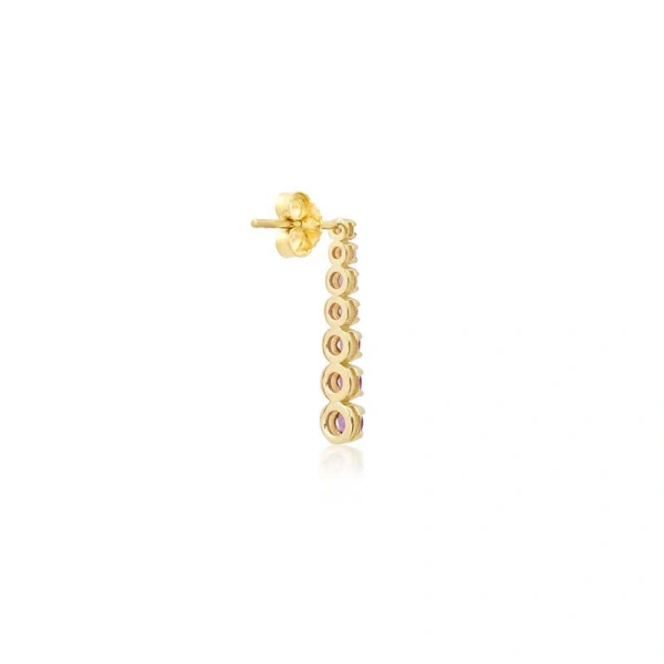 Jennifer Meyer Mini Graduated Amethyst Tennis Studs in 18K Yellow Gold | Fine Earrings | Coveti