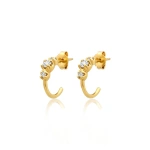 Jennifer Meyer Mini Graduated Diamond Hoops in 18K Yellow Gold | Fine Earrings | Coveti