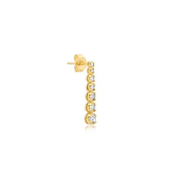 Jennifer Meyer Mini Graduated Diamond Tennis Studs in 18K Yellow Gold | Fine Earrings | Coveti
