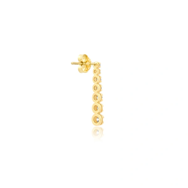 Jennifer Meyer Mini Graduated Diamond Tennis Studs in 18K Yellow Gold | Fine Earrings | Coveti
