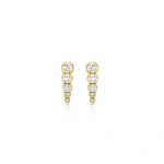 Jennifer Meyer Mini Graduated Illusion Set Diamond Edith Studs in 18K Yellow Gold | Fine Earrings | Coveti
