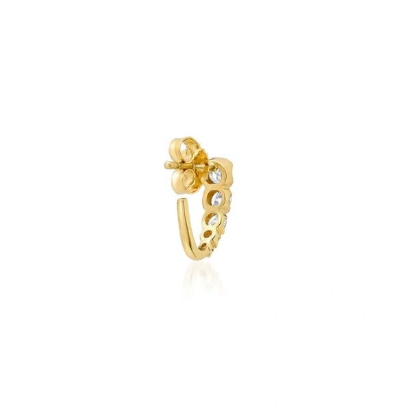 Jennifer Meyer Mini Graduated Illusion Set Diamond Edith Studs in 18K Yellow Gold | Fine Earrings | Coveti