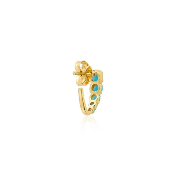 Jennifer Meyer Mini Graduated Illusion Set Turquoise Edith Studs in 18K Yellow Gold | Fine Earrings | Coveti