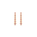 Jennifer Meyer Mini Graduated Pink Sapphire Tennis Studs in 18K Yellow Gold | Fine Earrings | Coveti