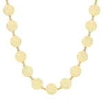 Jennifer Meyer Mini Hammered Disc Link Necklace in 18K Yellow Gold | Fine Necklaces | Coveti