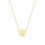 Jennifer Meyer Mini Hammered Disc Necklace in 18K Yellow Gold | Fine Necklaces | Coveti