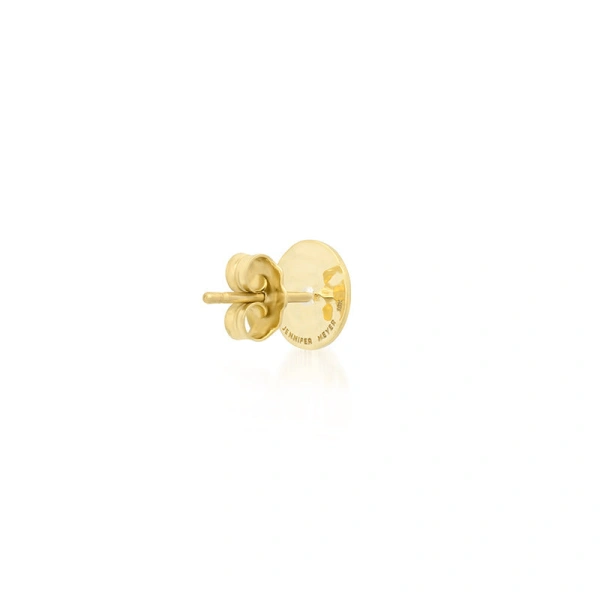 Jennifer Meyer Mini Hammered Disc Studs in 18K Yellow Gold | Fine Earrings | Coveti