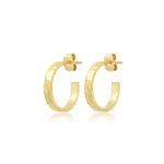 Jennifer Meyer Mini Hammered Ellen Hoops in 18K Yellow Gold | Fine Earrings | Coveti