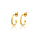 Jennifer Meyer Mini Hammered Hoops in 18K Yellow Gold | Fine Earrings | Coveti