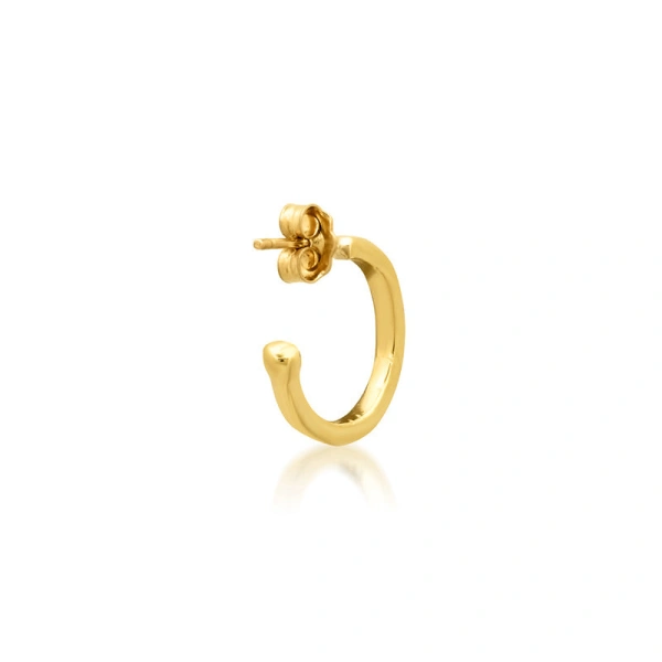 Jennifer Meyer Mini Hammered Hoops in 18K Yellow Gold | Fine Earrings | Coveti