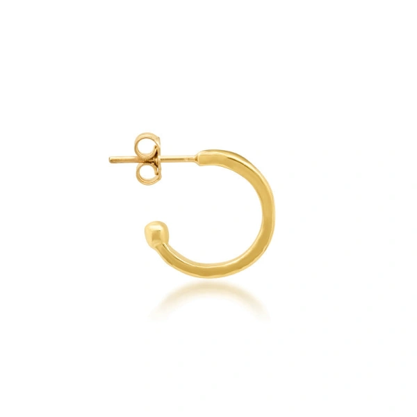 Jennifer Meyer Mini Hammered Hoops in 18K Yellow Gold | Fine Earrings | Coveti