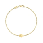 Jennifer Meyer Mini Hamsa Bracelet in 18K Yellow Gold | Fine Bracelets | Coveti