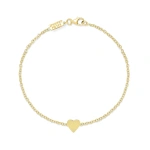 Jennifer Meyer Mini Heart Bracelet in 18K Yellow Gold | Fine Bracelets | Coveti