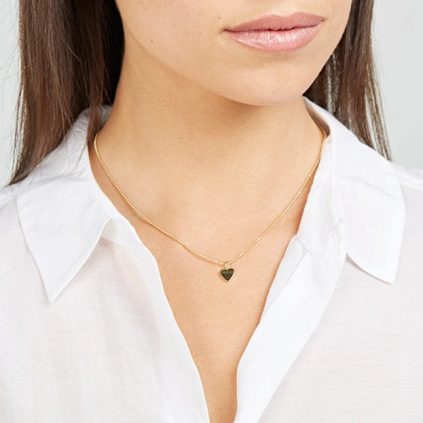 Jennifer Meyer Mini Heart Charm Necklace in 18K Yellow Gold | Fine Necklaces | Coveti
