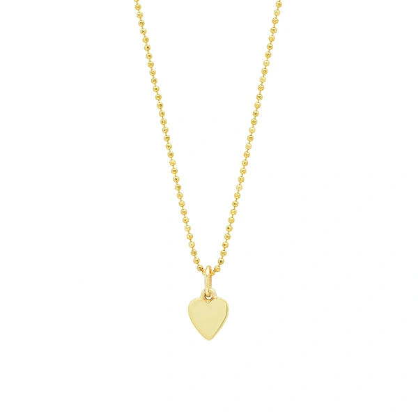 Mini Heart Charm Necklace in 18K Yellow Gold