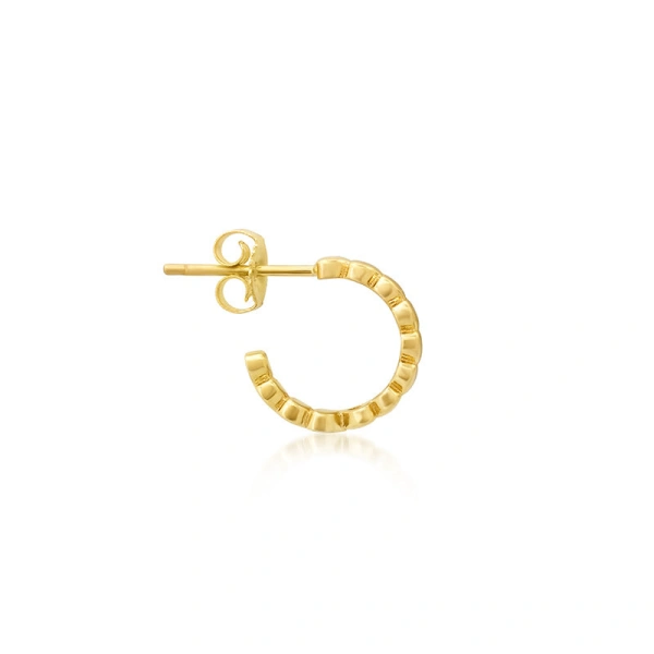 Jennifer Meyer Mini Heart Hoops in 18K Yellow Gold | Fine Earrings | Coveti